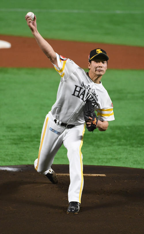 ソフトバンク対日本ハム　ソフトバンク先発の武田（撮影・今浪浩三）　