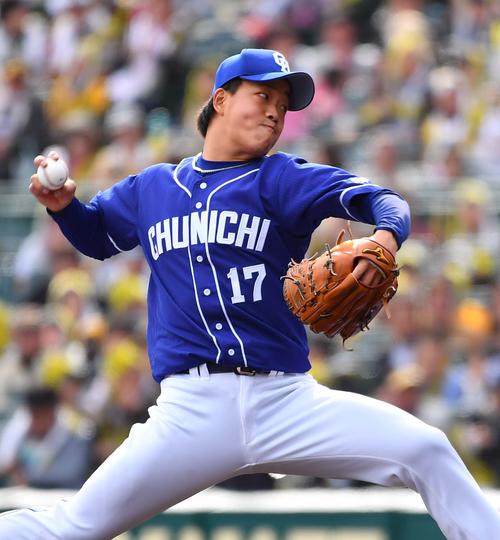 阪神対中日　中日先発柳裕也（撮影・上田博志）
