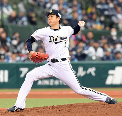 西武対オリックス　オリックスの先発松葉（撮影・たえ見朱実）