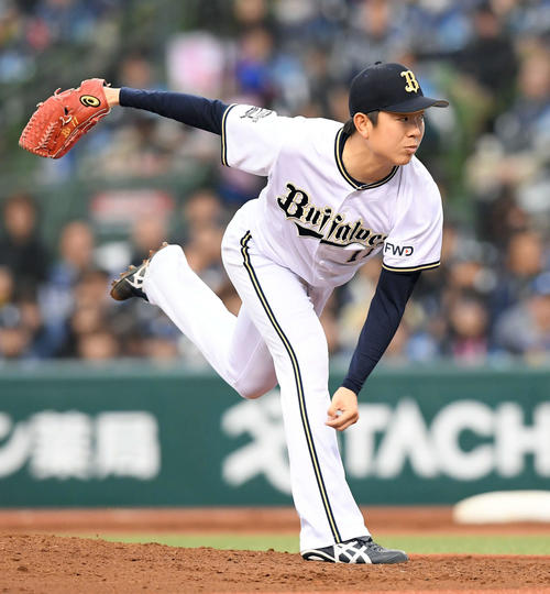 西武対オリックス　オリックスの先発松葉（撮影・たえ見朱実）