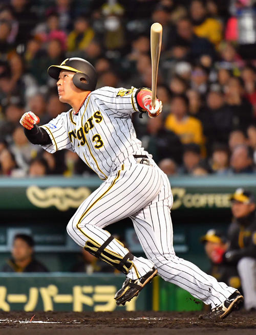 今季1号となる本塁打を放った阪神大山（2019年4月11日撮影）