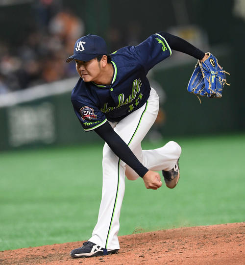 巨人対ヤクルト　6回裏から2番手で登板したヤクルト大下（撮影・鈴木みどり）