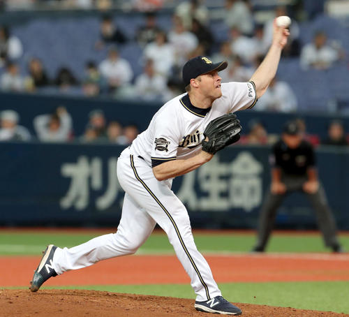オリックス対日本ハム　オリックス先発のアルバース（撮影・佐藤翔太）　　