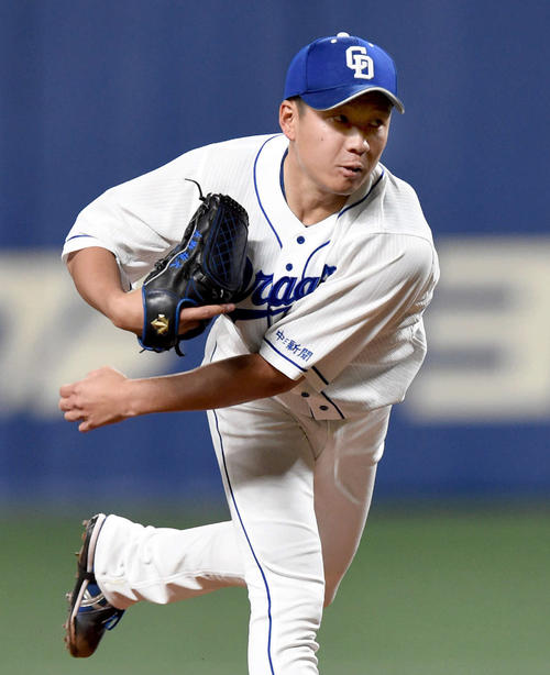 7回途中1失点と好投の中日大野雄大(撮影・森本幸一)