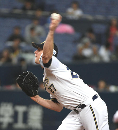 オリックス対日本ハム　日本ハム打線相手に力投するアルバース（撮影・渦原淳）