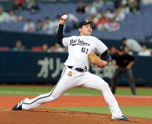 オリックス対日本ハム　オリックス先発の榊原（撮影・佐藤翔太）　　