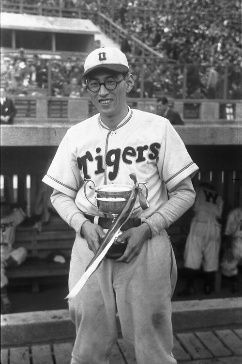 大阪タイガースの別当薫（1948年11月20日撮影）