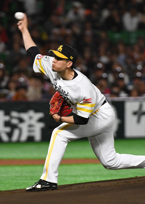 ソフトバンク千賀滉大（2019年3月14日撮影）　
