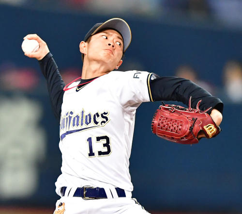 オリックス山岡泰輔（2019年3月22日撮影）