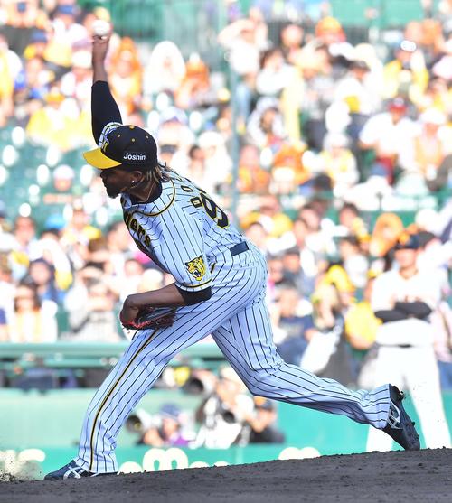 阪神対巨人　阪神3番手のラファエル・ドリス（撮影・上田博志）