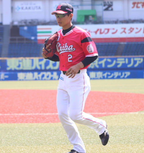 ベンチに戻るロッテ藤原恭大（撮影・久永壮真）