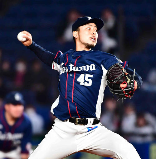 ロッテ対西武　西武先発の本田（撮影・小沢裕）