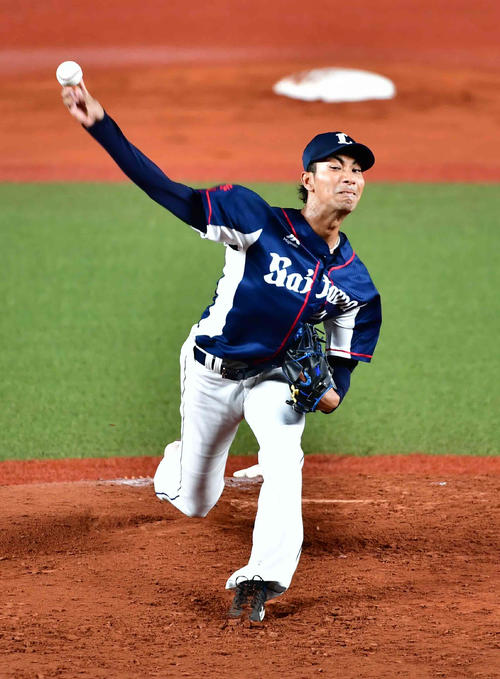 ロッテ対西武　西武先発の相内（撮影・小沢裕）