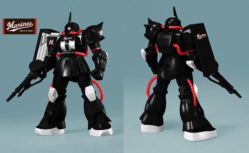 HG1／144スケール　MS－06Sザク2(マリーンズバージョン)（球団提供）