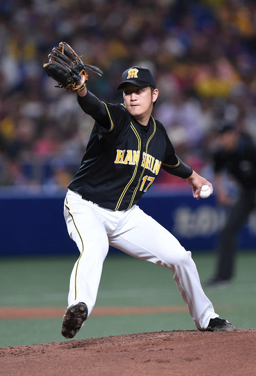 阪神先発の岩貞（撮影・森本幸一）