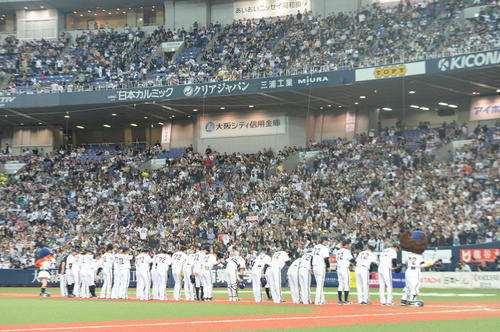 オリックス対西武　平成最後に勝利しファンにこたえるオリックスナイン（撮影・渦原淳）