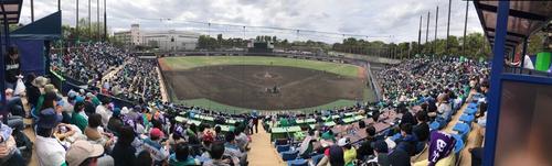 日本ハム吉田輝が先発登板で超満員となった鎌ケ谷スタジアム全景（球団提供）