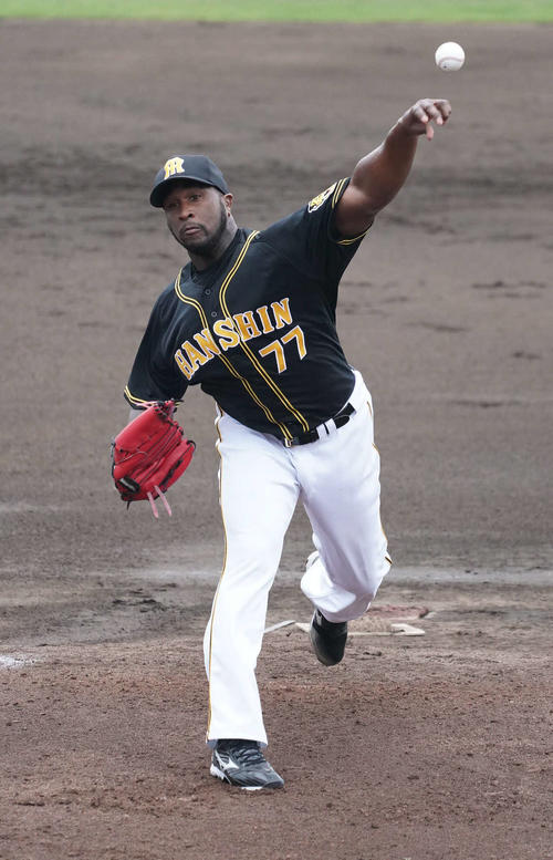 ウエスタン・リーグ中日対阪神　中日戦に先発した阪神ガルシア（撮影・森本幸一）