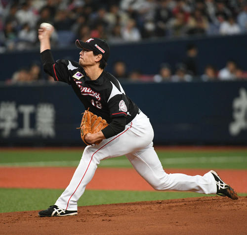 オリックス対ロッテ　ロッテ先発の涌井（撮影・渦原淳）