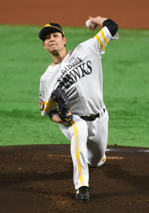 ソフトバンク対楽天　先発の大竹耕太郎は7回を投げ4安打無失点と好投する（撮影・今浪浩三）