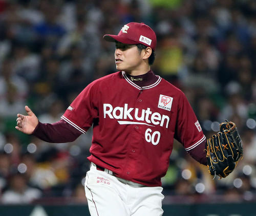 ソフトバンク対楽天　6回裏ソフトバンク2死、甲斐拓也を空振り三振に仕留める古川侑利（撮影・栗木一考）