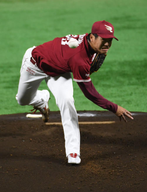 ソフトバンク対楽天　6回1失点の古川侑利（撮影・今浪浩三）