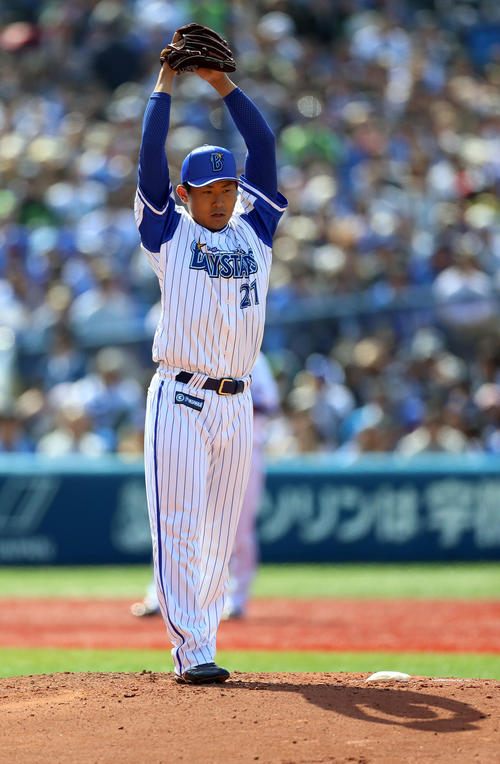 DeNA対ヤクルト　DeNA先発の今永（撮影・狩俣裕三）