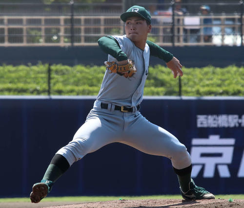 交流戦　日本ハム（2軍）対JR東日本　日本ハムの2軍を相手に先発したJR東日本の山口裕（撮影・山崎純一）