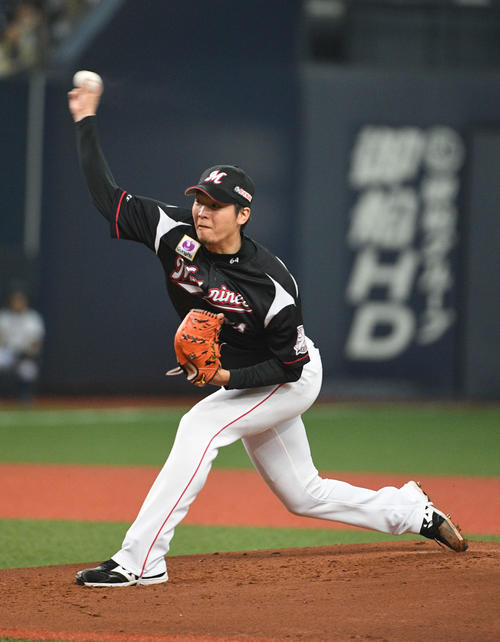 オリックス対ロッテ　ロッテ先発の二木康太（撮影・渦原淳）