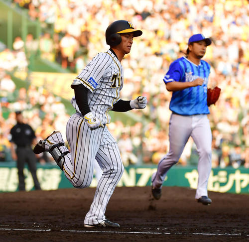 阪神対DeNA　10回裏阪神無死、5打席は投ゴロに倒れる近本（撮影・清水貴仁）