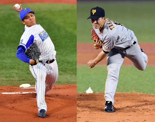 ＤｅＮＡ東克樹（左）と巨人高橋優貴