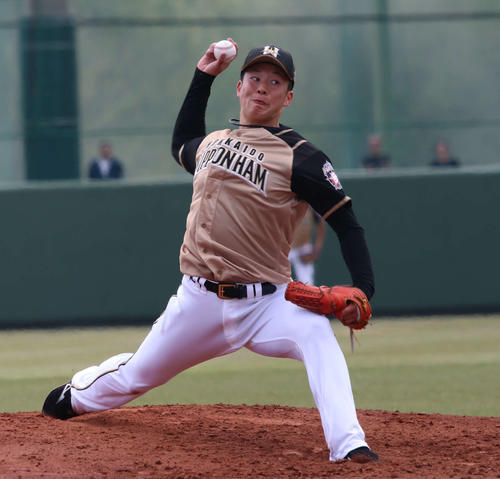 日本ハム吉田輝星（2019年4月21日撮影）