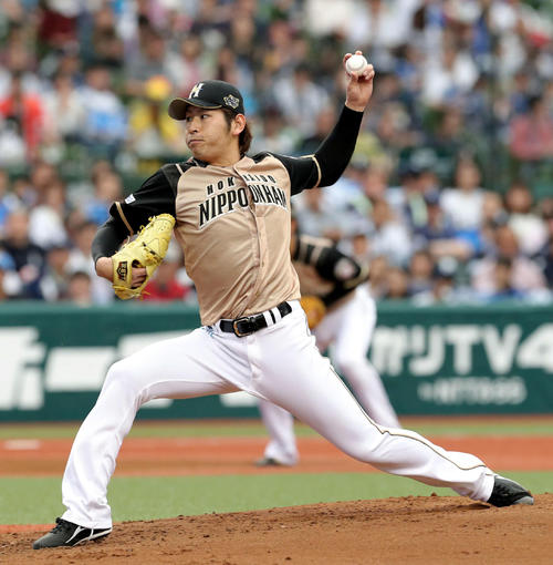 西武戦で今季初勝利を挙げた日本ハム加藤（2019年5月3日撮影）