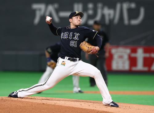 日本ハム対オリックス　オリックス先発の榊原（撮影・黒川智章）