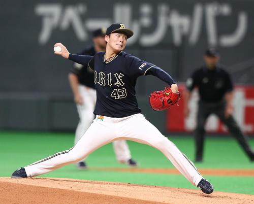 日本ハム対オリックス　オリックス先発の山本（撮影・黒川智章）