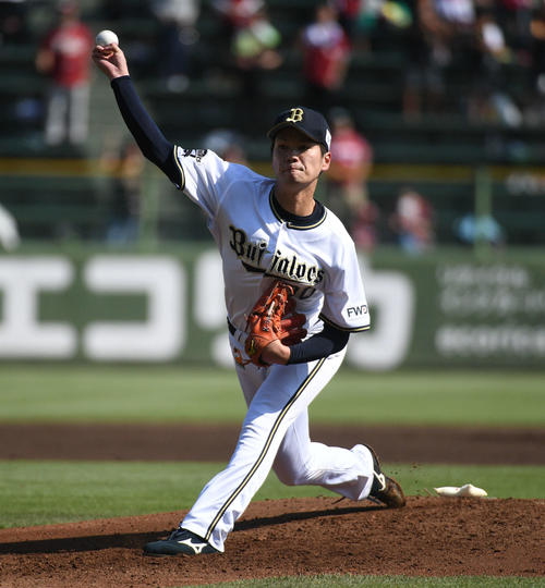 オリックス対楽天　オリックス先発のK－鈴木（撮影・渦原淳）
