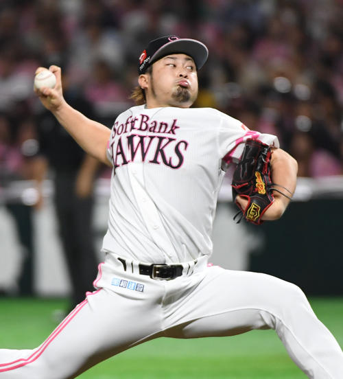 ソフトバンク対ロッテ　9回を抑えた森（撮影・今浪浩三）
