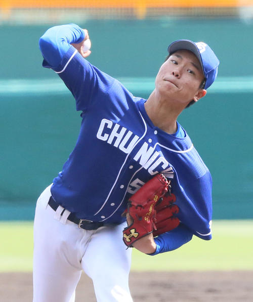 阪神対中日　5回を2失点と好投する中日先発の清水（撮影・上山淳一）