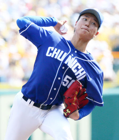 阪神対中日　中日先発の清水（撮影・上山淳一）