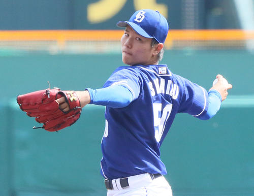 阪神対中日　中日先発の清水（撮影・上山淳一）