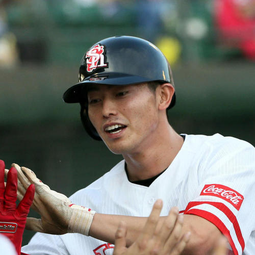 ソフトバンク釜元豪外野手（2019年5月14日撮影）