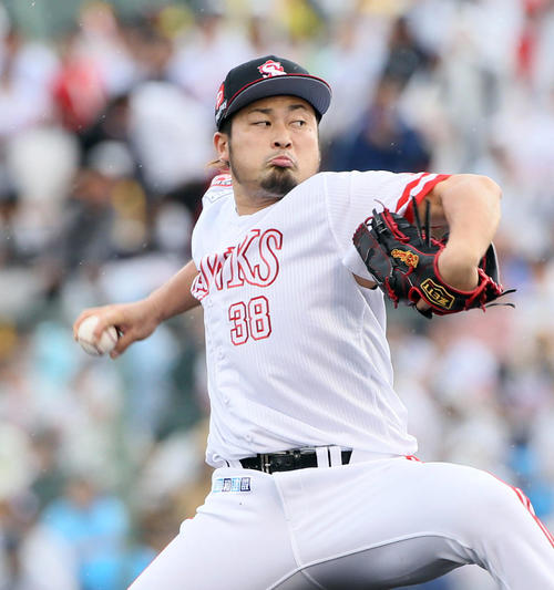 ソフトバンク対日本ハム　最後を締めた森（撮影・栗木一考）