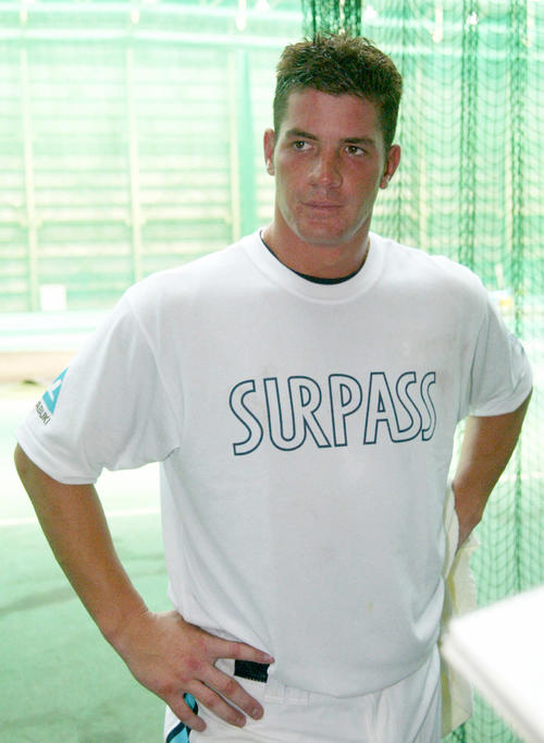 オリックスのテストを受けたマーク・シュラメック内野手（2002年7月22日）