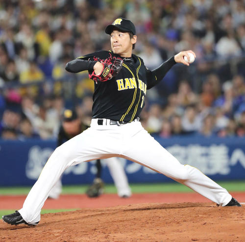 DeNA対阪神　力投する阪神3人目の能見（撮影・丹羽敏通）