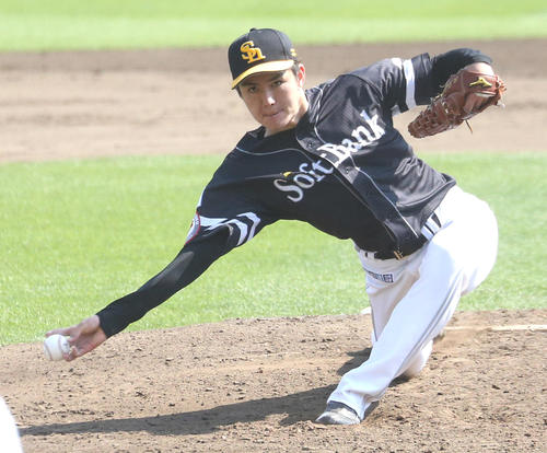 ソフトバンク高橋礼（2019年5月8日撮影）