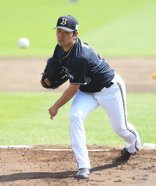 楽天対オリックス　力投するオリックス先発の成瀬（撮影・足立雅史）