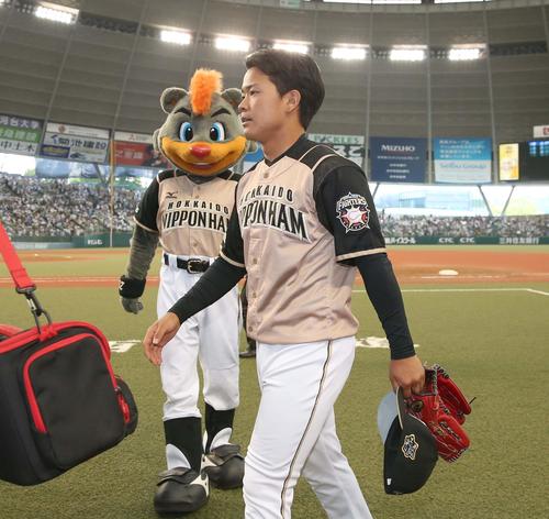 西武対日本ハム　チームに合流した福田（撮影・黒川智章）