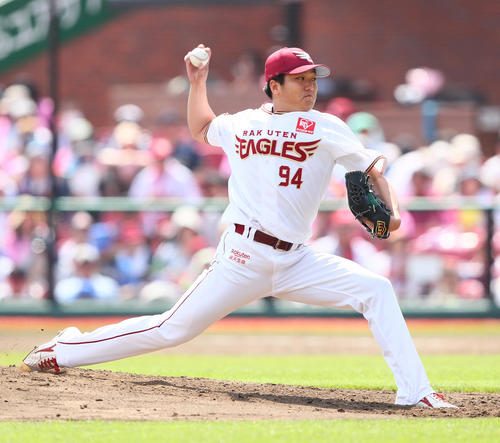 楽天対オリックス　5回1失点で3勝目を挙げた楽天石橋（撮影・足立雅史）