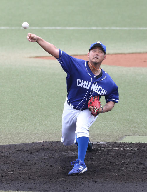 ウエスタン・リーグ　ソフトバンク対中日　先発した松坂大輔は2回を投げ無安打と好投（撮影・梅根麻紀）