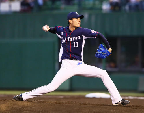 楽天対西武　力投する西武先発の今井（撮影・足立雅史）